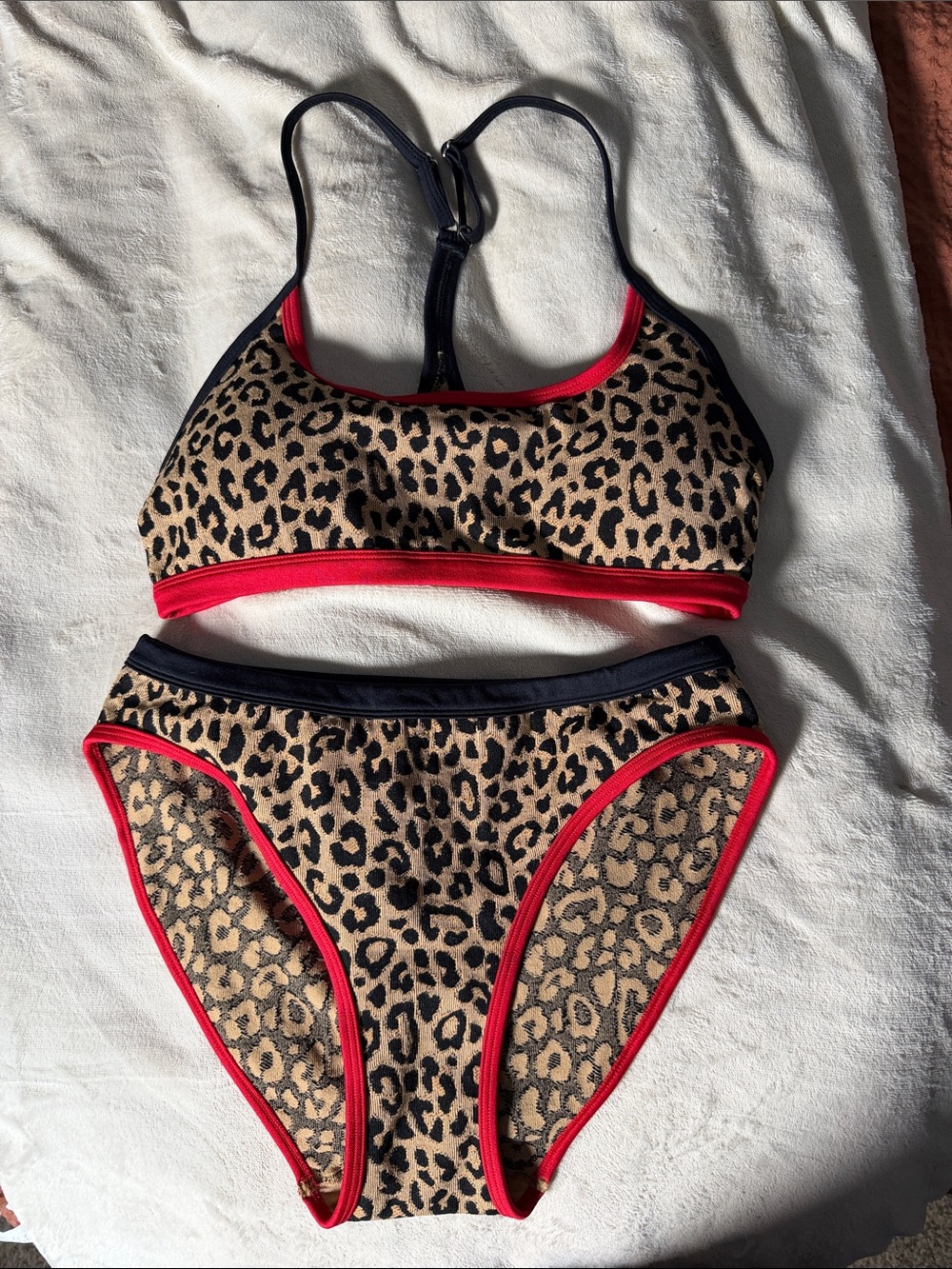 Cupshe Leopard Print Bikini with Red Trim